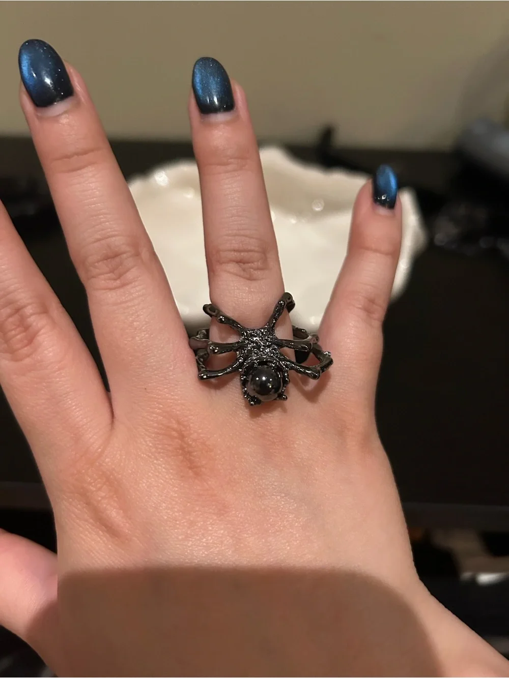 Black Spider Gothic Ring